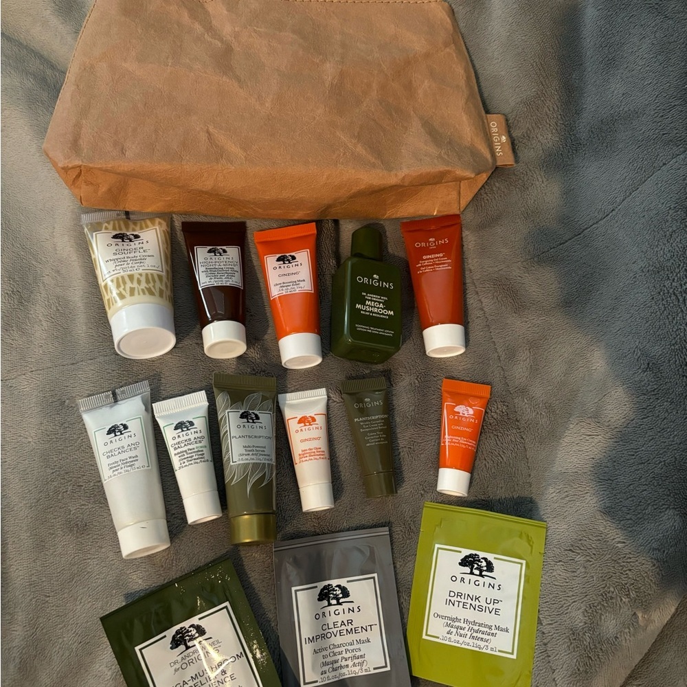 Origins Skincare Collection with Green and White Accents